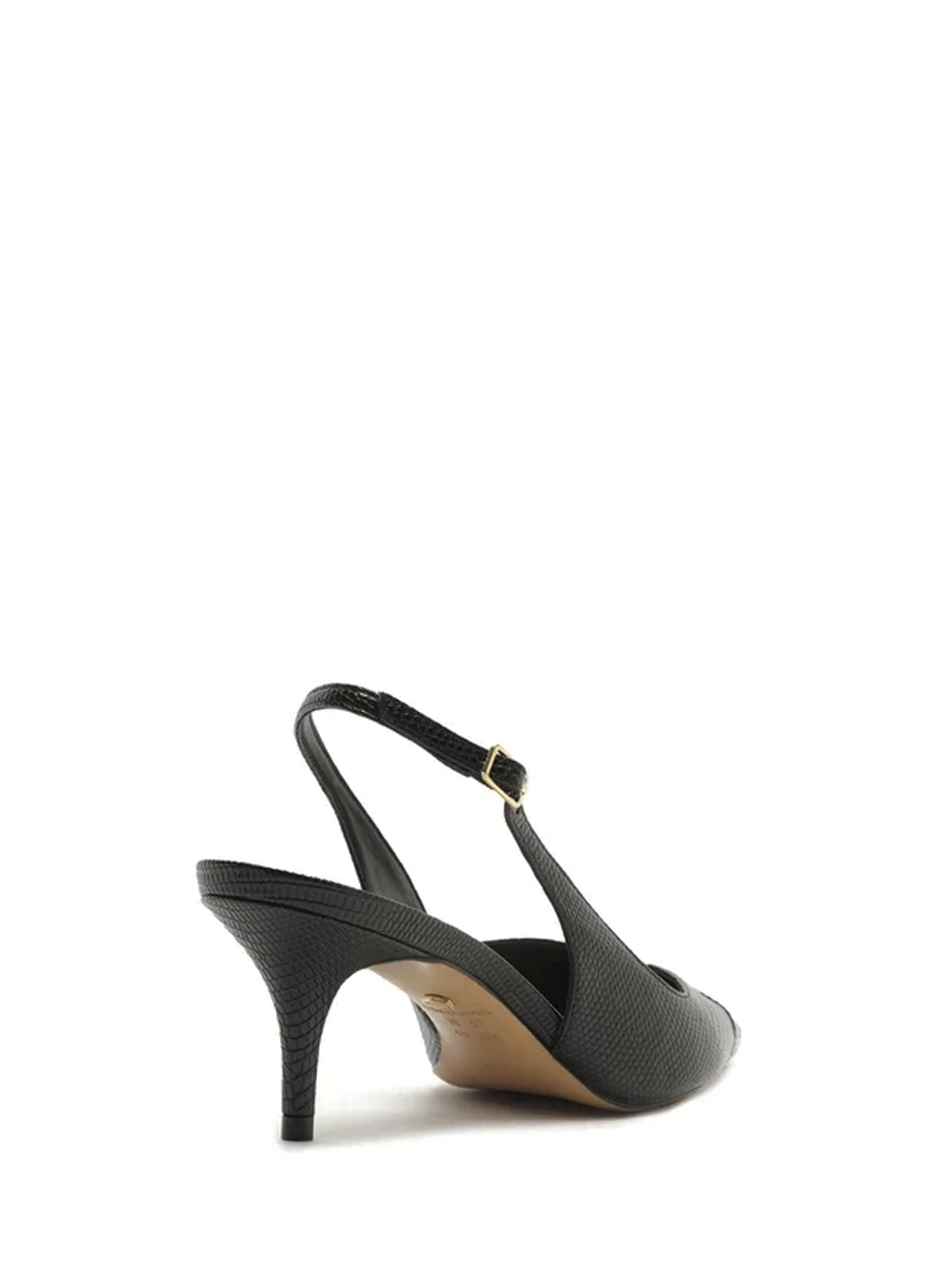 Scarpin Preto em Pele Salto Kitten Slingback - Image 3