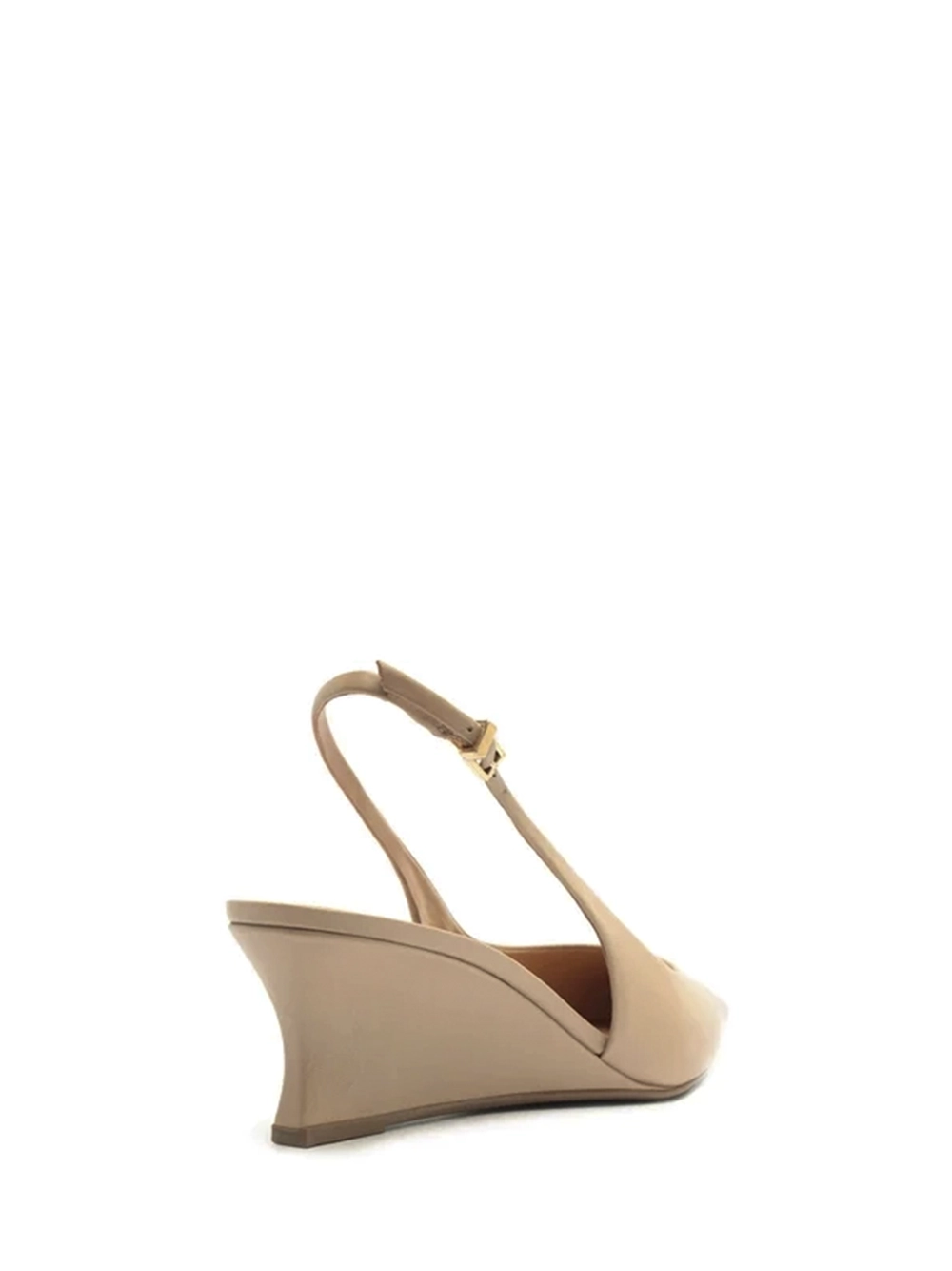 Scarpin em Pele Beige e Salto Baixo Anabela - Image 3