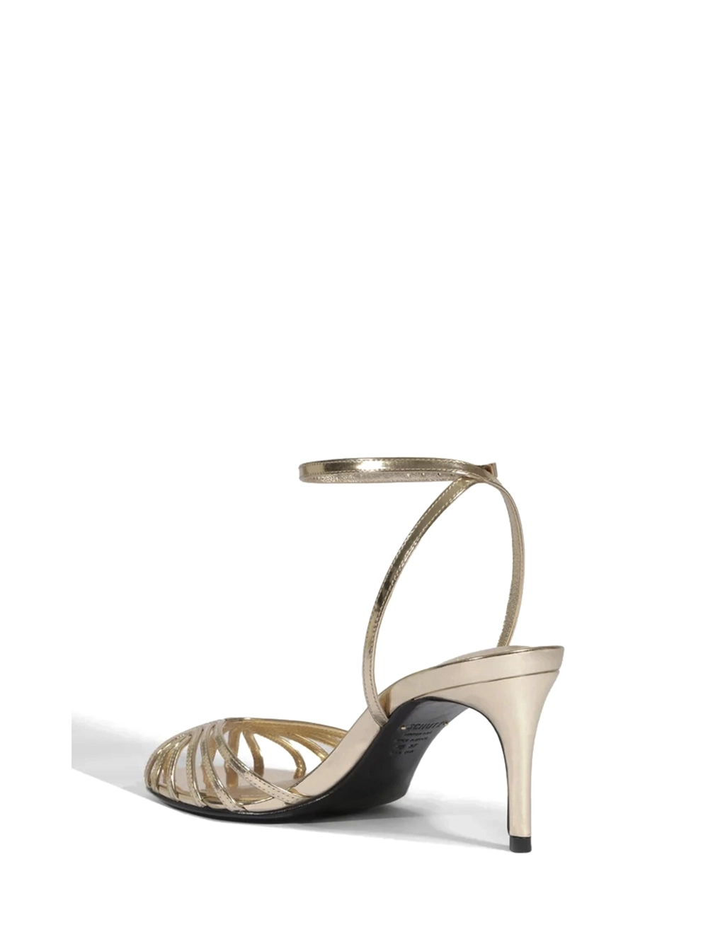 Sandália em Pele Dourada e Tiras - Image 3