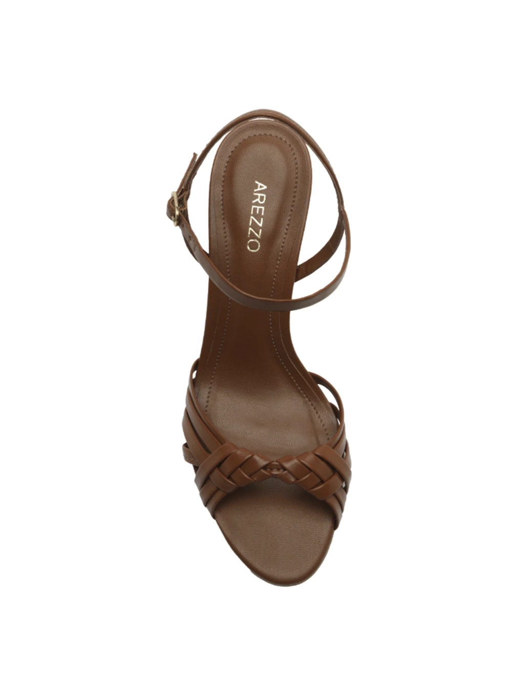 Sandália em Pele Castanha e Salto Bloco - Image 4