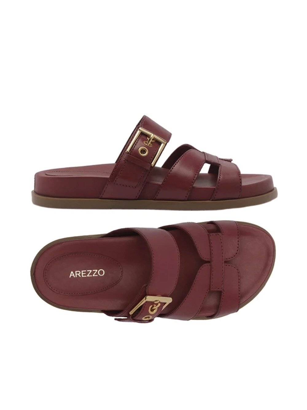 Sandália em Pele Vermelha e Tira Vazada - Image 4