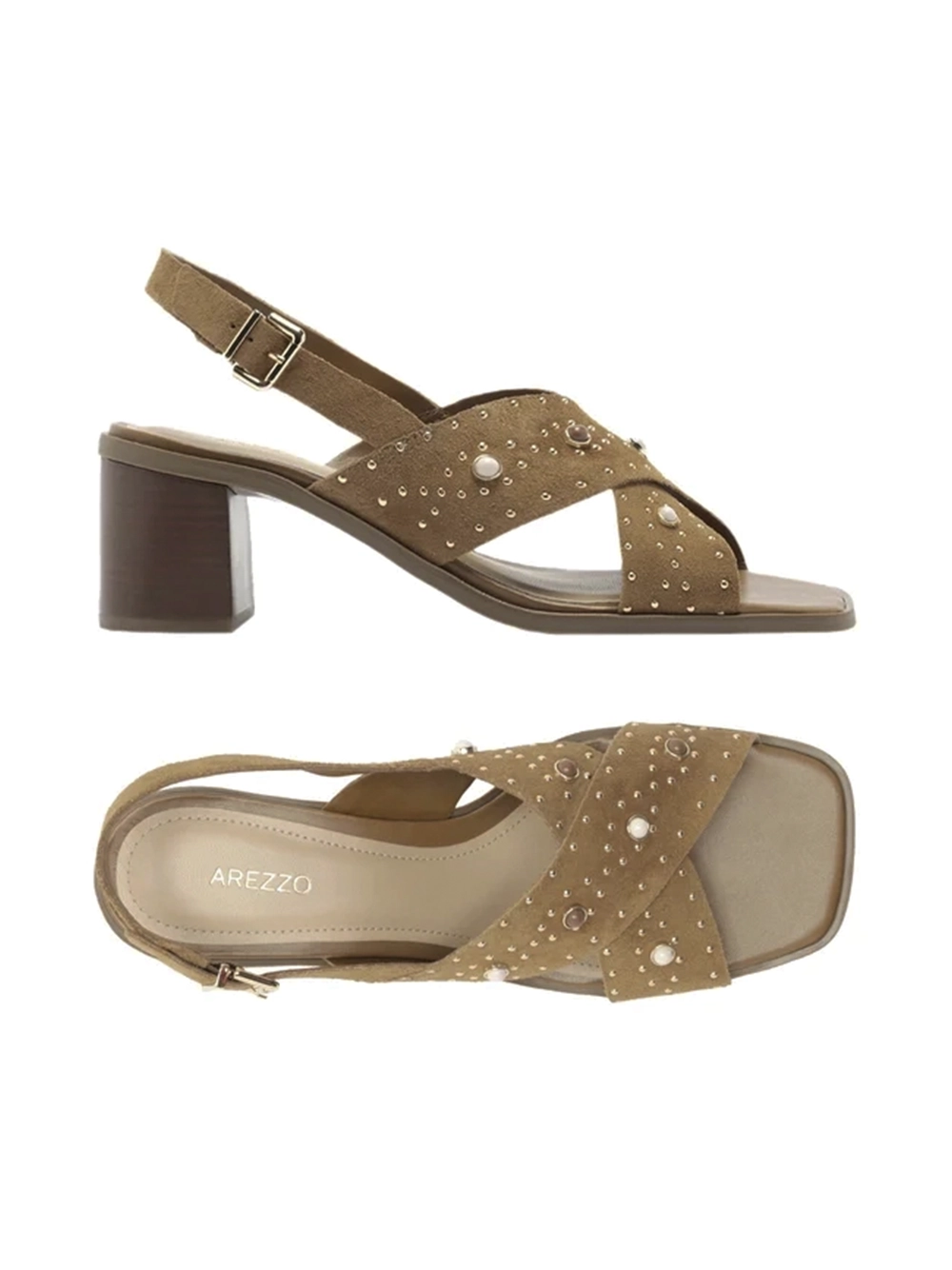 Sandália em Camurça Castanha e Aplicações - Image 4