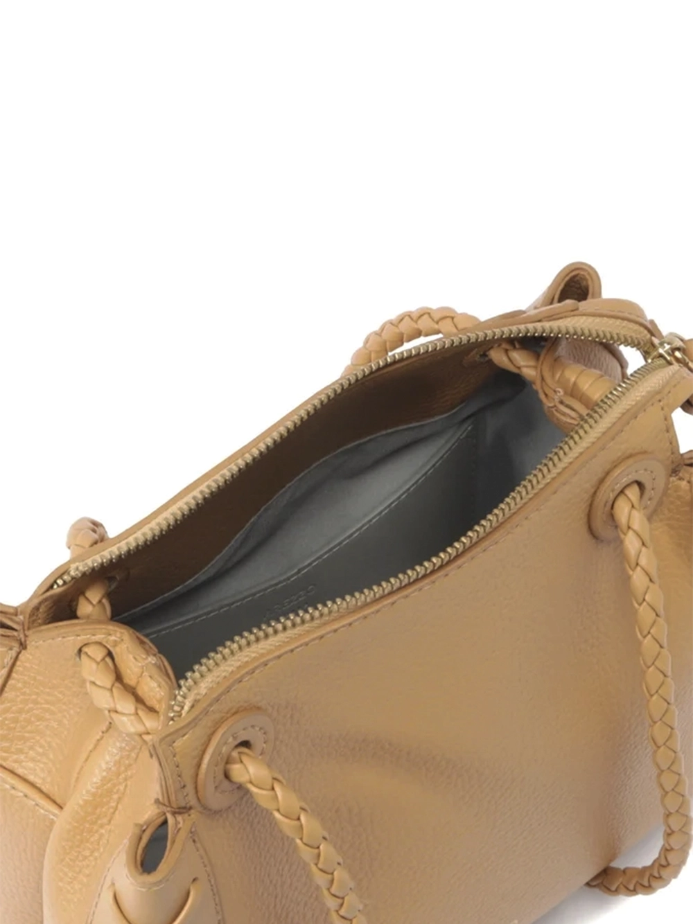 Mala em Pele Castanha Média e Alça Tiracolo - Image 4