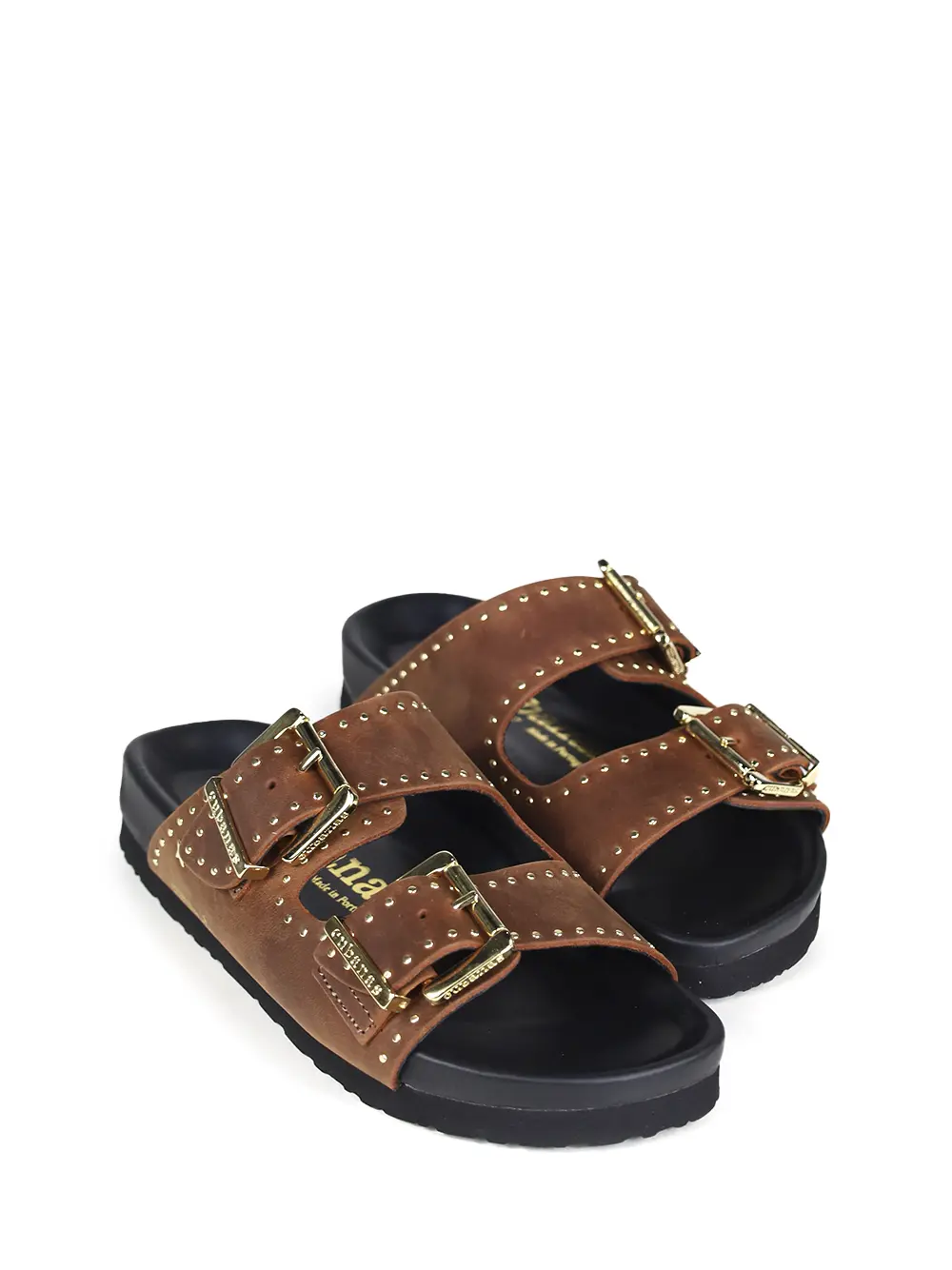 Sandália Amália em Pele Castanha e Tachas - Image 4